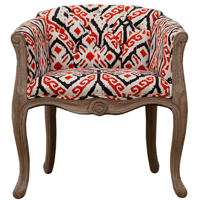 Кресло KELIM Red Ornament Chair Коричневый Белый Красный Черный Кресло KELIM Red Ornament Chair Коричневый Белый Красный Черный в Барнауле | Loft Concept