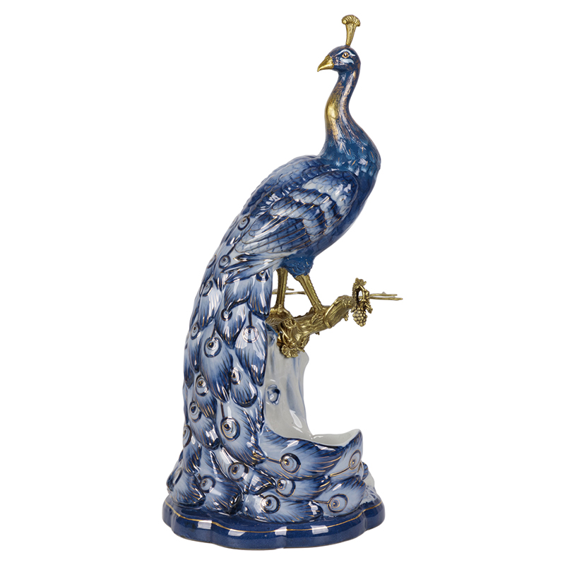 Статуэтка Peacock Blue White Синий Белый Бронза Статуэтка Peacock Blue White Синий Белый Бронза в Барнауле | Loft Concept
