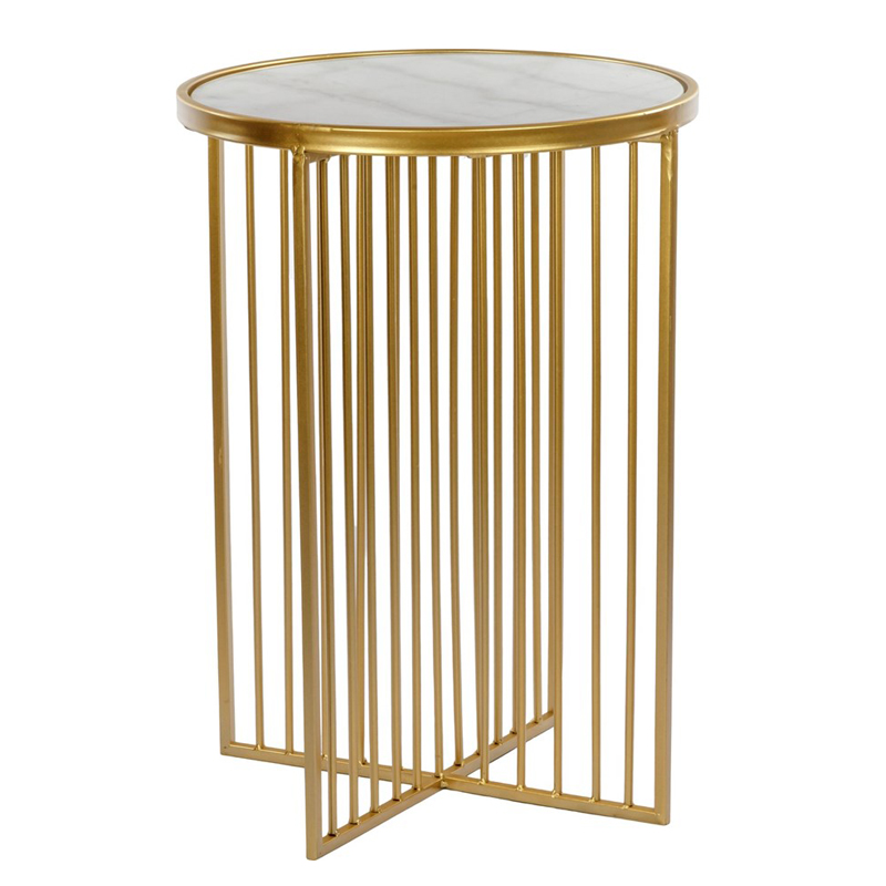 Приставной стол Side Table Marble crossed белый мрамор Золотой Белый Мрамор Bianco Приставной стол Side Table Marble crossed белый мрамор Золотой Белый Мрамор Bianco в Барнауле | Loft Concept