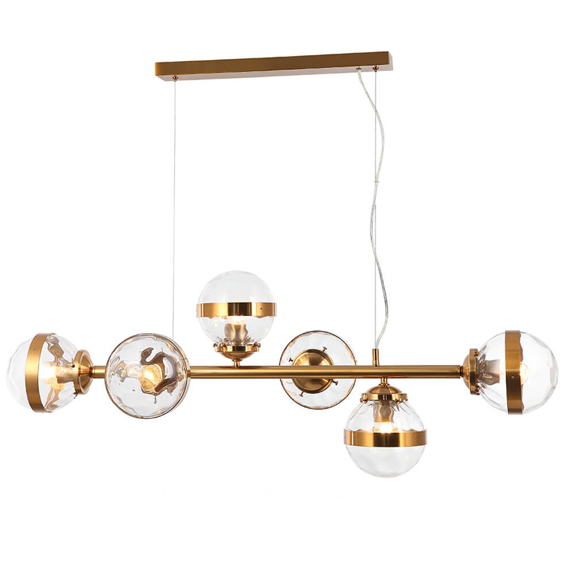 Люстра Greyson Chandelier 6 lamp Глянцевое золото Прозрачный Люстра Greyson Chandelier 6 lamp Глянцевое золото Прозрачный в Барнауле | Loft Concept