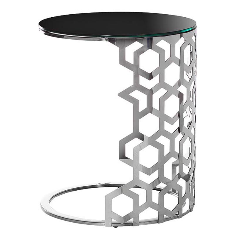 Приставной стол Yen Geometry Side Table silver 60 Серебряный Приставной стол Yen Geometry Side Table silver 60 Серебряный в Барнауле | Loft Concept