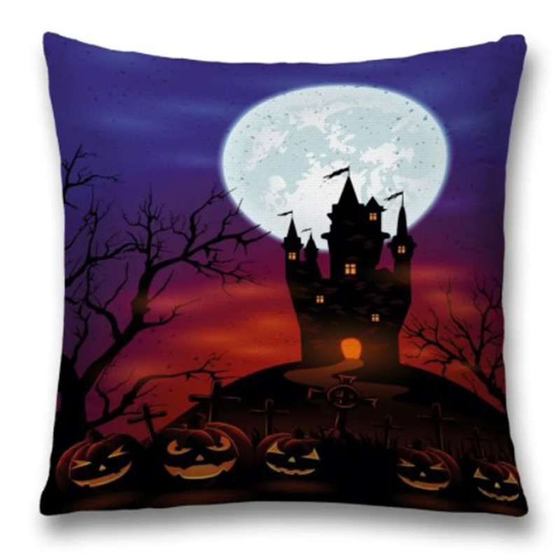 Подушка Halloween Castle Синий Черный Красный в Барнауле | Loft Concept 