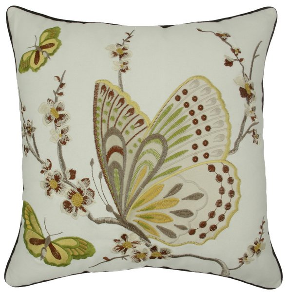 Декоративная подушка Вышивка butterfly Желтый ivory ( слоновая кость ) Декоративная подушка Вышивка butterfly Желтый ivory ( слоновая кость ) в Барнауле | Loft Concept