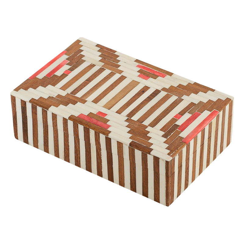 Шкатулка инкрустация костью Bone Inlay Box Red Оранжевый Древесина Бежевый Шкатулка инкрустация костью Bone Inlay Box Red Оранжевый Древесина Бежевый в Барнауле | Loft Concept