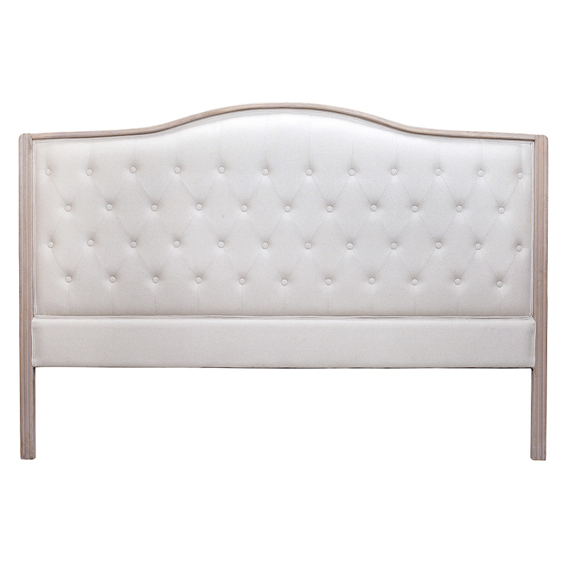 Изголовье кровати бежевое с мягкой обивкой из рогожки и льна Agatha Headboard Бежевый Коричневый Изголовье кровати бежевое с мягкой обивкой из рогожки и льна Agatha Headboard Бежевый Коричневый в Барнауле | Loft Concept