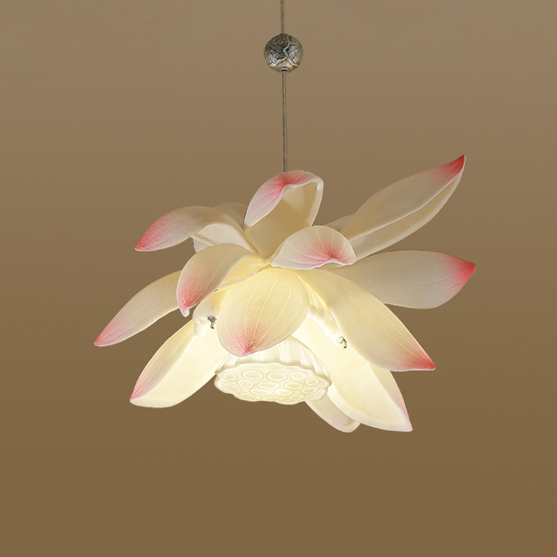 Подвесной светильник Lotus Flower Pendant Белый Розовый пастельный Подвесной светильник Lotus Flower Pendant Белый Розовый пастельный в Барнауле | Loft Concept