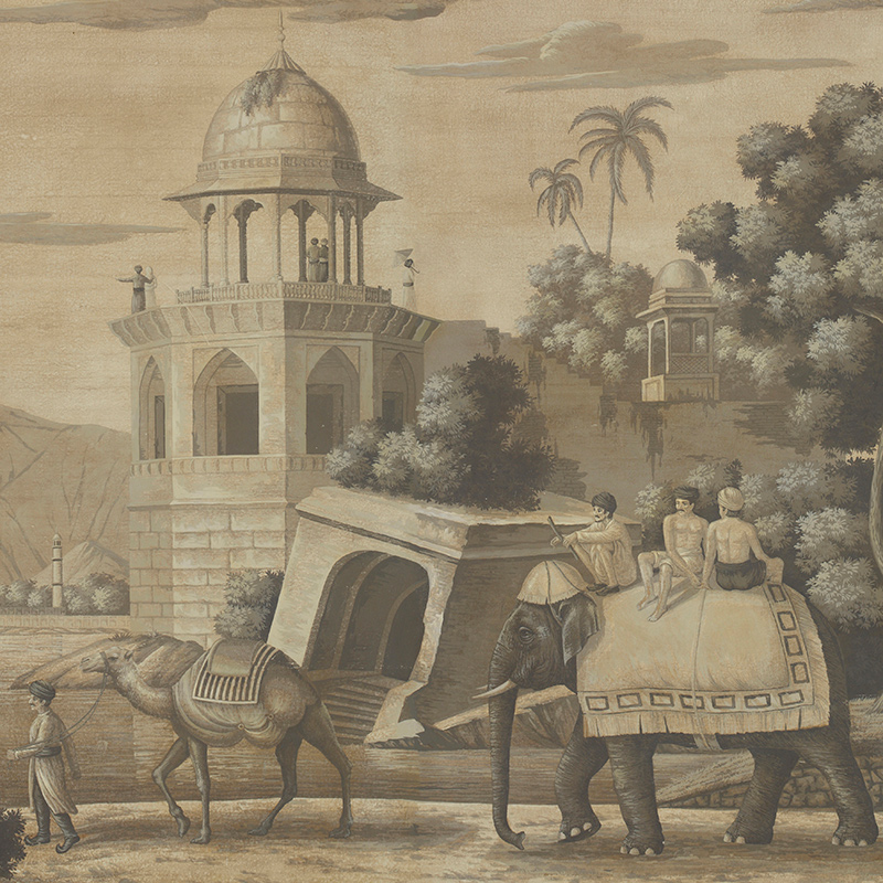 Обои ручная роспись Early Views of India Eau Forte on antique scenic Xuan paper Обои ручная роспись Early Views of India Eau Forte on antique scenic Xuan paper в Барнауле | Loft Concept