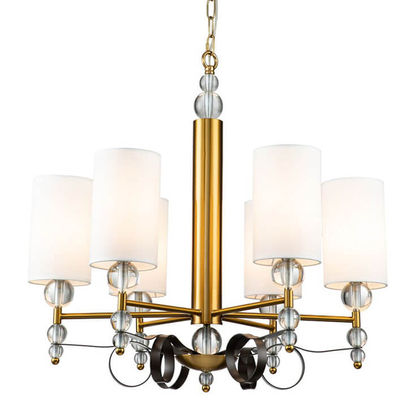 Люстра Annelies Chandelier 6 Золотой Черный Белый Люстра Annelies Chandelier 6 Золотой Черный Белый в Барнауле | Loft Concept