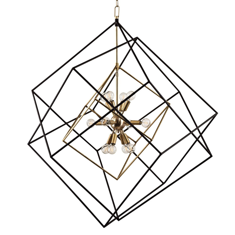Люстра CUBIST Pendant Black and Gold 9 lamp Золотой Черный Люстра CUBIST Pendant Black and Gold 9 lamp Золотой Черный в Барнауле | Loft Concept