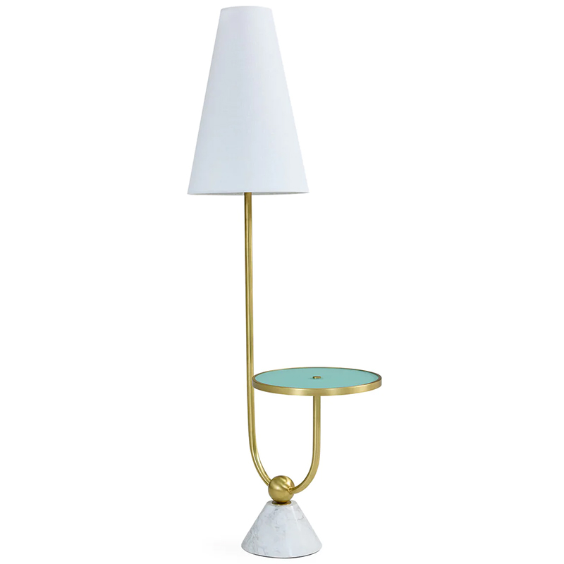 Торшер PARADISO TABLE FLOOR LAMP Латунь Белый Бирюзовый Торшер PARADISO TABLE FLOOR LAMP Латунь Белый Бирюзовый в Барнауле | Loft Concept