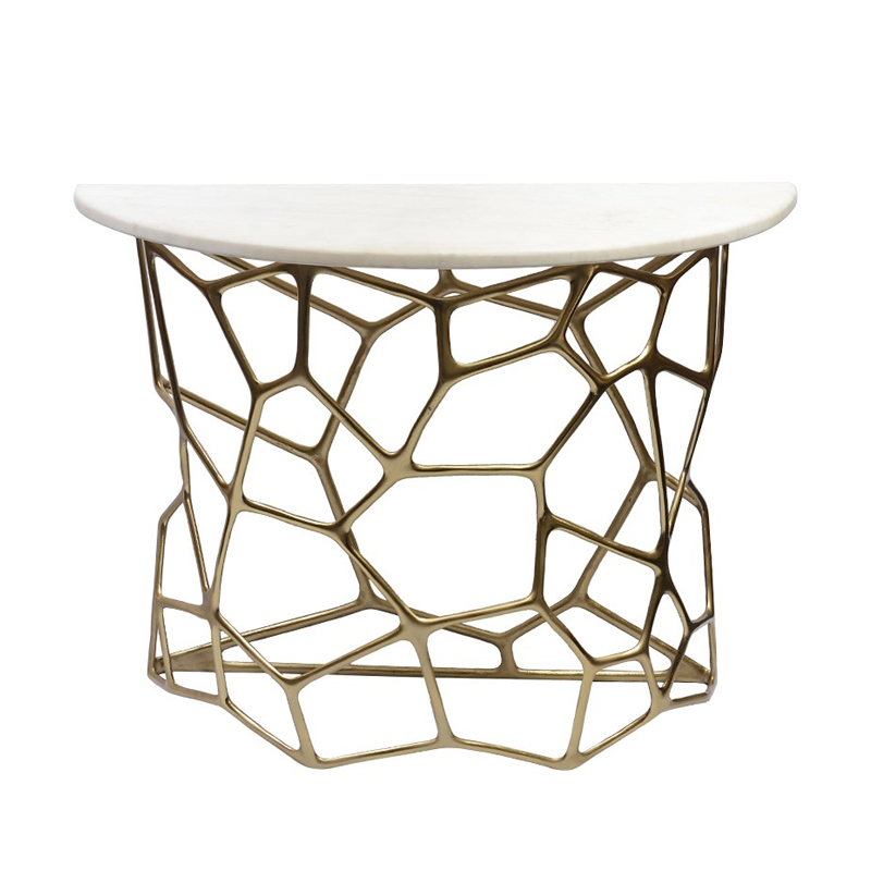 Консоль Console Cell White Marble Белый Золотой Консоль Console Cell White Marble Белый Золотой в Барнауле | Loft Concept
