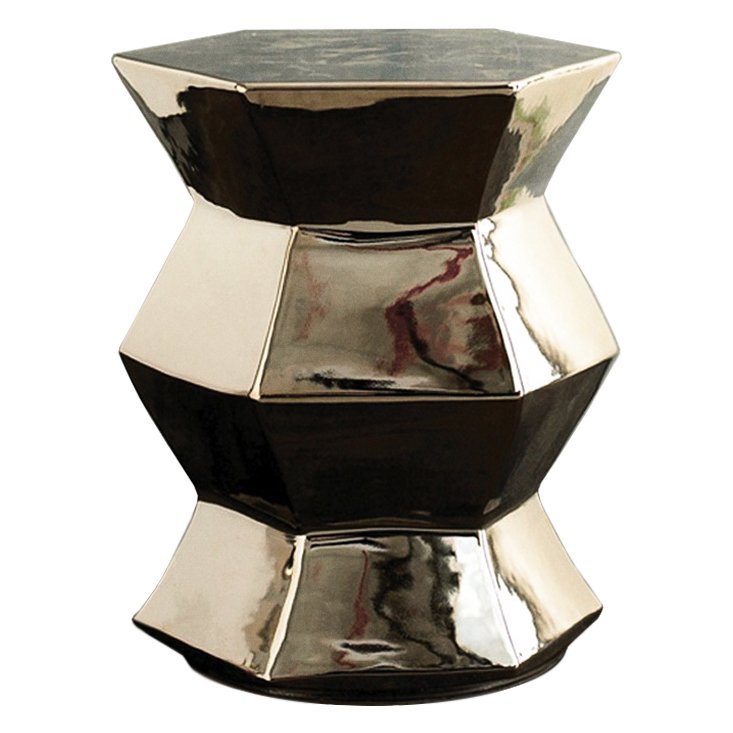 Керамический табурет Silvered Stool - Hexagon Серебряный Керамический табурет Silvered Stool - Hexagon Серебряный в Барнауле | Loft Concept