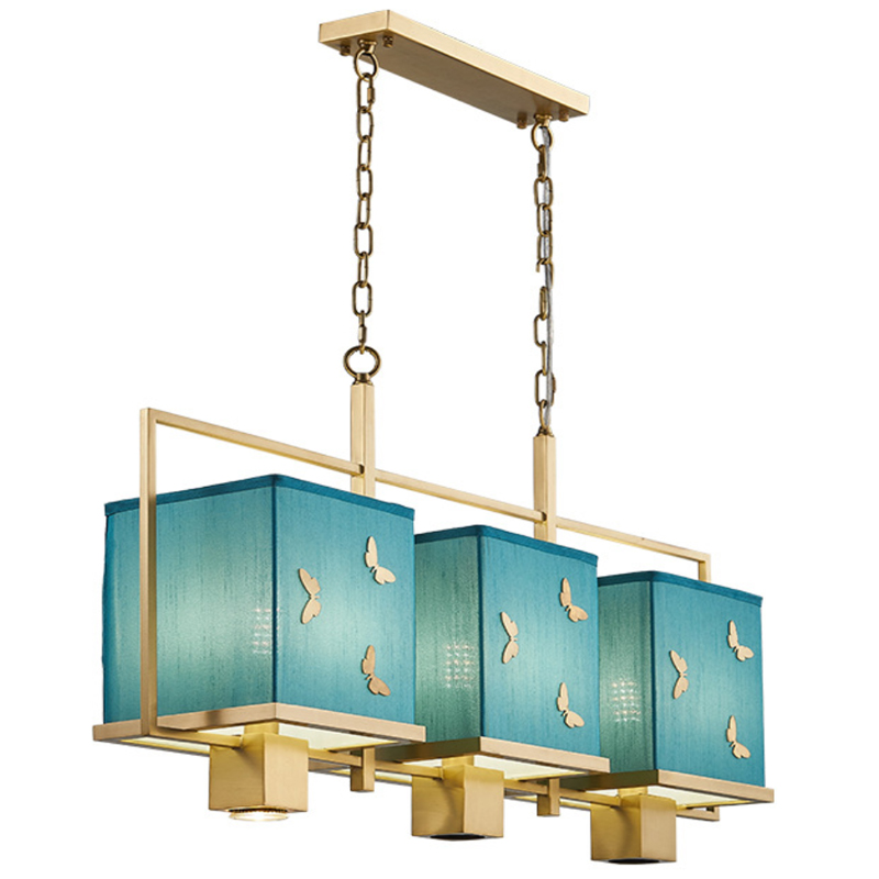 Люстра с бабочками Butterflies Blue Background Chandelier Латунь Бирюзовый в Барнауле | Loft Concept 