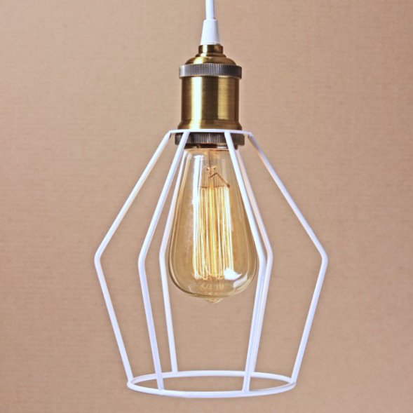 Подвесной светильник Wire Cage Pendant Trew White Белый в Барнауле | Loft Concept 