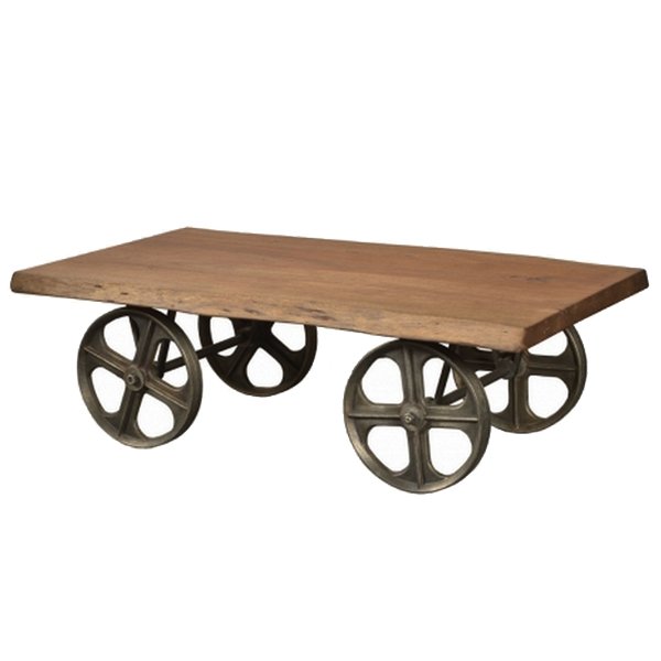 Стол на колесах Industrial Coffee Table on Wheels Акация Стол на колесах Industrial Coffee Table on Wheels Акация в Барнауле | Loft Concept