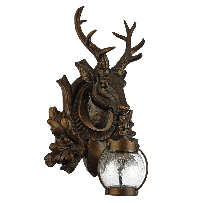 Темно-коричневый уличный светильник с головой оленя ANIMAL LANTERN Коричневый Прозрачный Темно-коричневый уличный светильник с головой оленя ANIMAL LANTERN Коричневый Прозрачный в Барнауле | Loft Concept