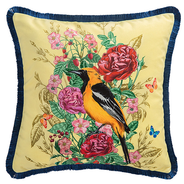 Декоративная подушка Bird in Flowers Мульти Декоративная подушка Bird in Flowers Мульти в Барнауле | Loft Concept