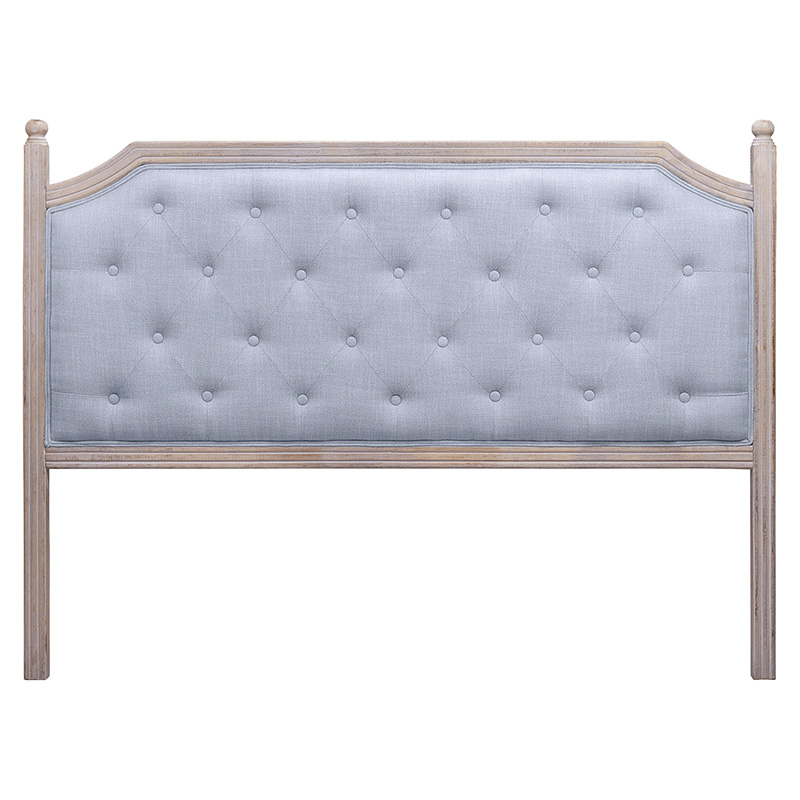 Изголовье кровати серое с мягкой обивкой из рогожки Emma Headboard Серый Коричневый Изголовье кровати серое с мягкой обивкой из рогожки Emma Headboard Серый Коричневый в Барнауле | Loft Concept
