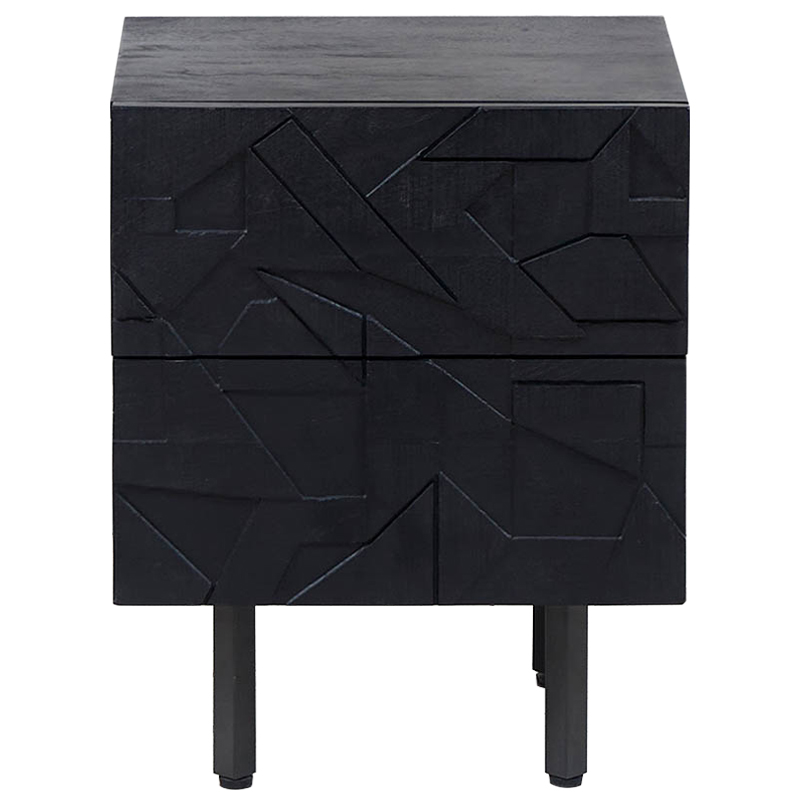 Тумба Polygonal Ornament Nightstand Черный Тумба Polygonal Ornament Nightstand Черный в Барнауле | Loft Concept