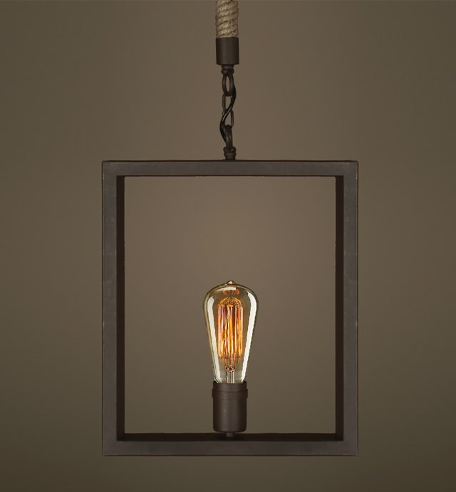 Подвесной светильник Quadrate Loft Rope Light Коричневый Подвесной светильник Quadrate Loft Rope Light Коричневый в Барнауле | Loft Concept