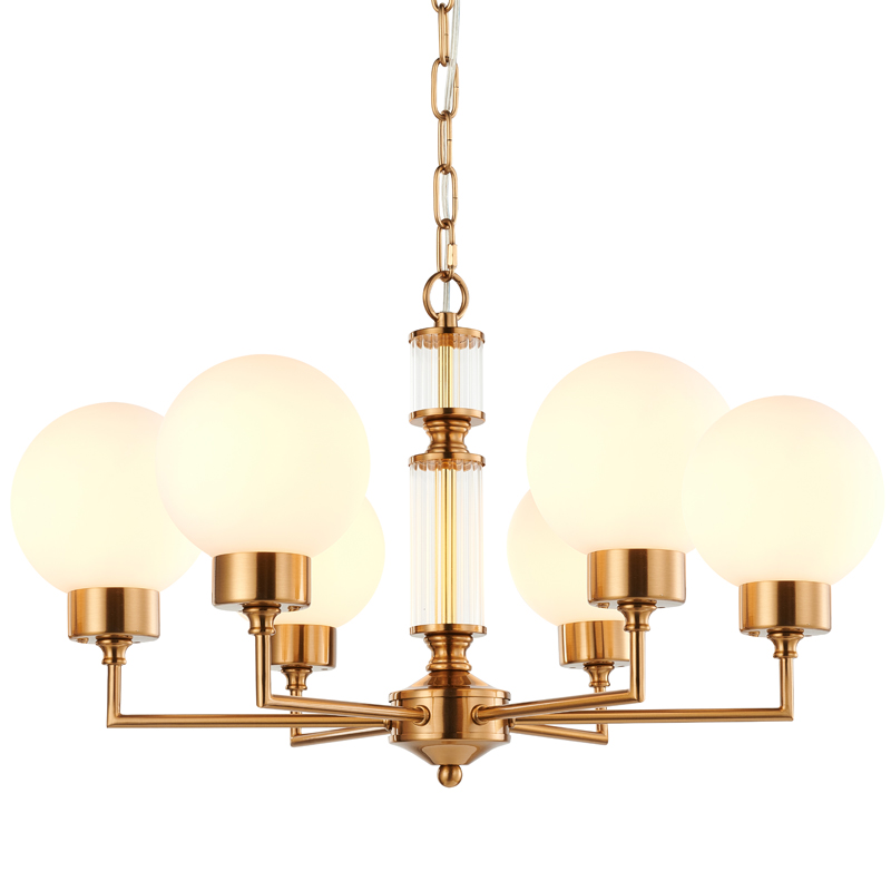 Люстра Zibille Chandelier Brass 58 Латунь Белое матовое стекло Прозрачный Люстра Zibille Chandelier Brass 58 Латунь Белое матовое стекло Прозрачный в Барнауле | Loft Concept