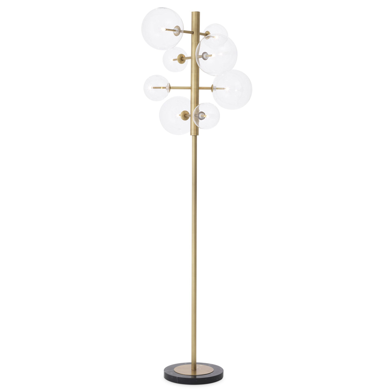 Торшер Eichholtz Floor Lamp Argento Латунь Прозрачное Стекло Черный Мрамор Nero Торшер Eichholtz Floor Lamp Argento Латунь Прозрачное Стекло Черный Мрамор Nero в Барнауле | Loft Concept