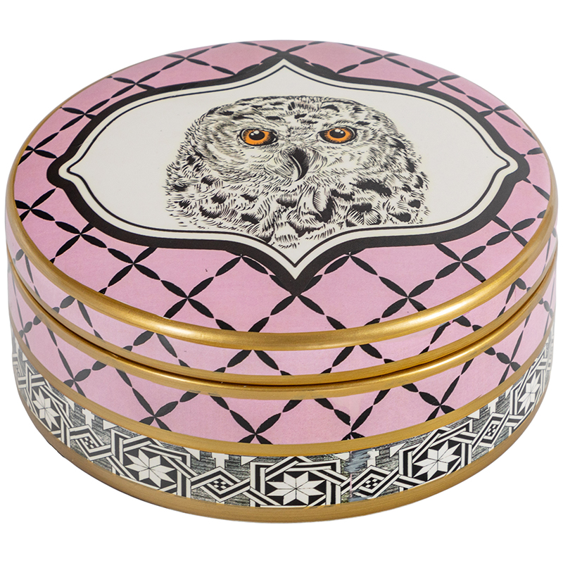 Шкатулка Owl Collection Pink Box Золотой Розовый Черно-белый Шкатулка Owl Collection Pink Box Золотой Розовый Черно-белый в Барнауле | Loft Concept