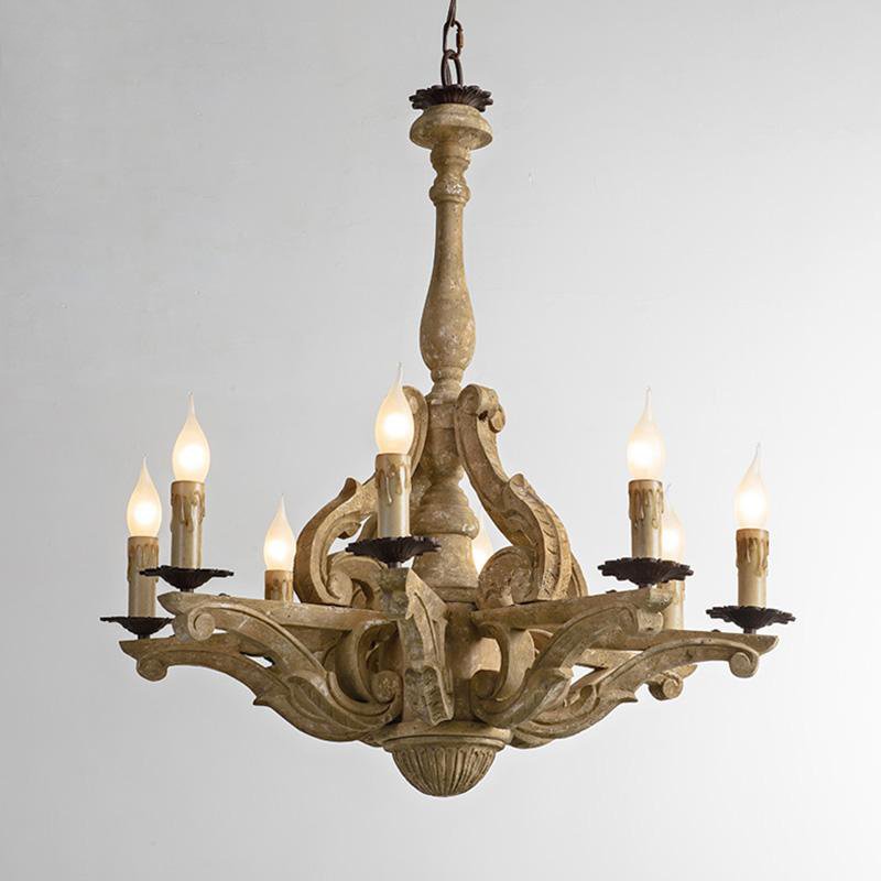 Люстра Rustic Wood Chandeliers 8 Бежево-серый Люстра Rustic Wood Chandeliers 8 Бежево-серый в Барнауле | Loft Concept