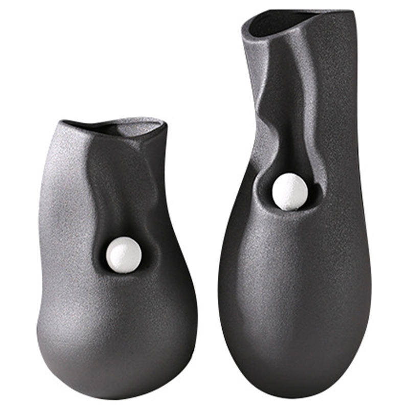 Ваза Molecule Collection Rhea Black Vase Черный Белый в Барнауле | Loft Concept 