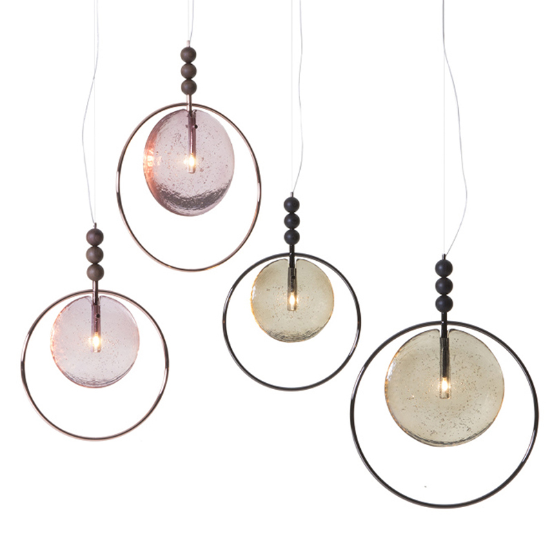 Подвесной светильник c цветным стеклом Tonin Casa Lampada Dreamy Розовый пастельный Серый (Gray) Подвесной светильник c цветным стеклом Tonin Casa Lampada Dreamy Розовый пастельный Серый (Gray) в Барнауле | Loft Concept