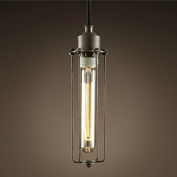 Подвесной светильник Loft Industrial Edison Cage Vetrical Momo Черный Подвесной светильник Loft Industrial Edison Cage Vetrical Momo Черный в Барнауле | Loft Concept