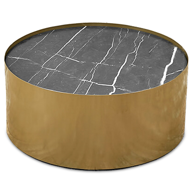 Кофейный стол Cappello Coffee Table Латунь Черный Мрамор Nero в Барнауле | Loft Concept 