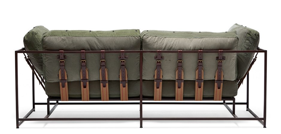 Двухместный диван Olive Military Two Seat Sofa Двухместный диван Olive Military Two Seat Sofa - Loft-Concept в Барнауле