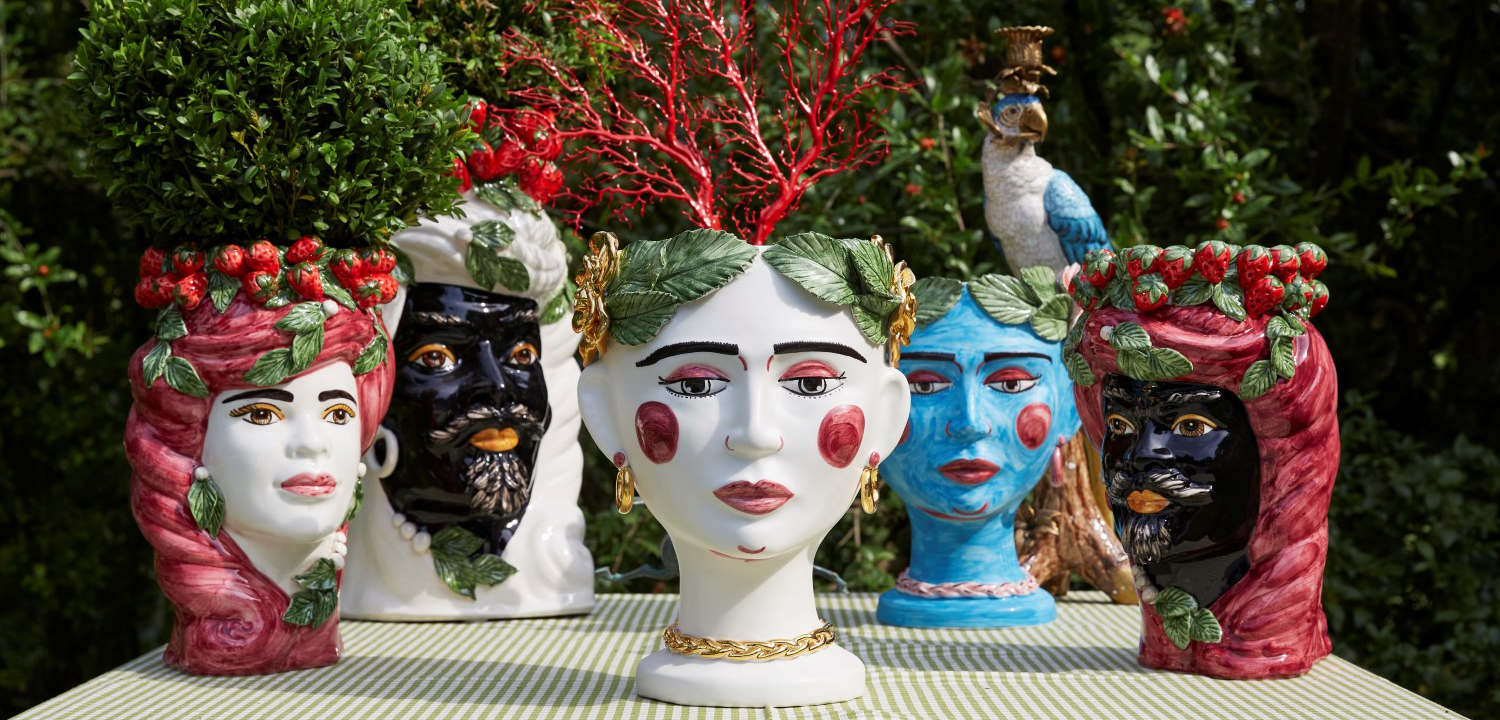 Ваза VASE STRAWBERRIES HEAD MAN BIG White - фото