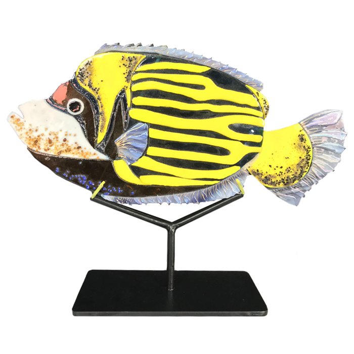 Статуэтка на подставке Yellow Fish Желтый Черный Статуэтка на подставке Yellow Fish Желтый Черный в Барнауле | Loft Concept