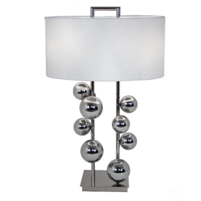 Настольная лампа Chrome Bubbles white lampshade Темный хром Настольная лампа Chrome Bubbles white lampshade Темный хром в Барнауле | Loft Concept