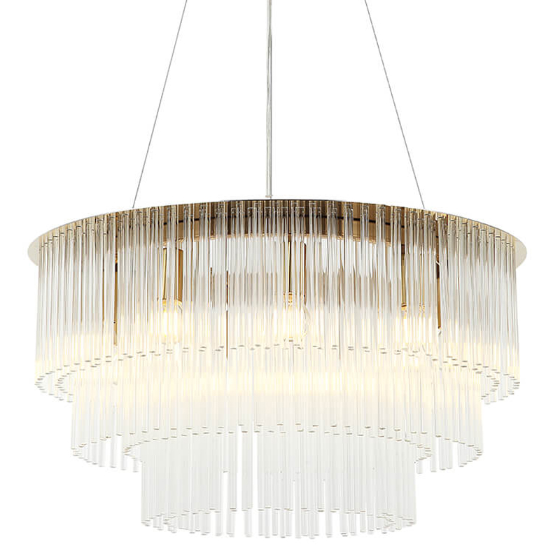 Люстра Harrison Chandelier gold 9 lamp Глянцевое золото Прозрачный Люстра Harrison Chandelier gold 9 lamp Глянцевое золото Прозрачный в Барнауле | Loft Concept
