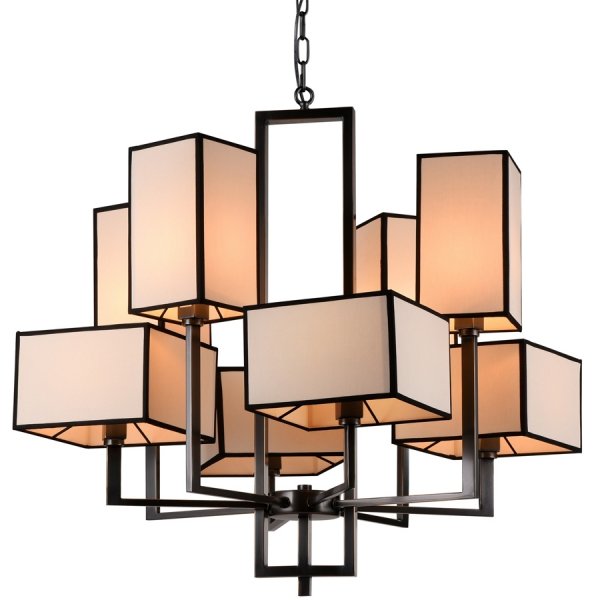 Люстра Cubismus Chandelier 8 Черный Кремовый в Барнауле | Loft Concept 