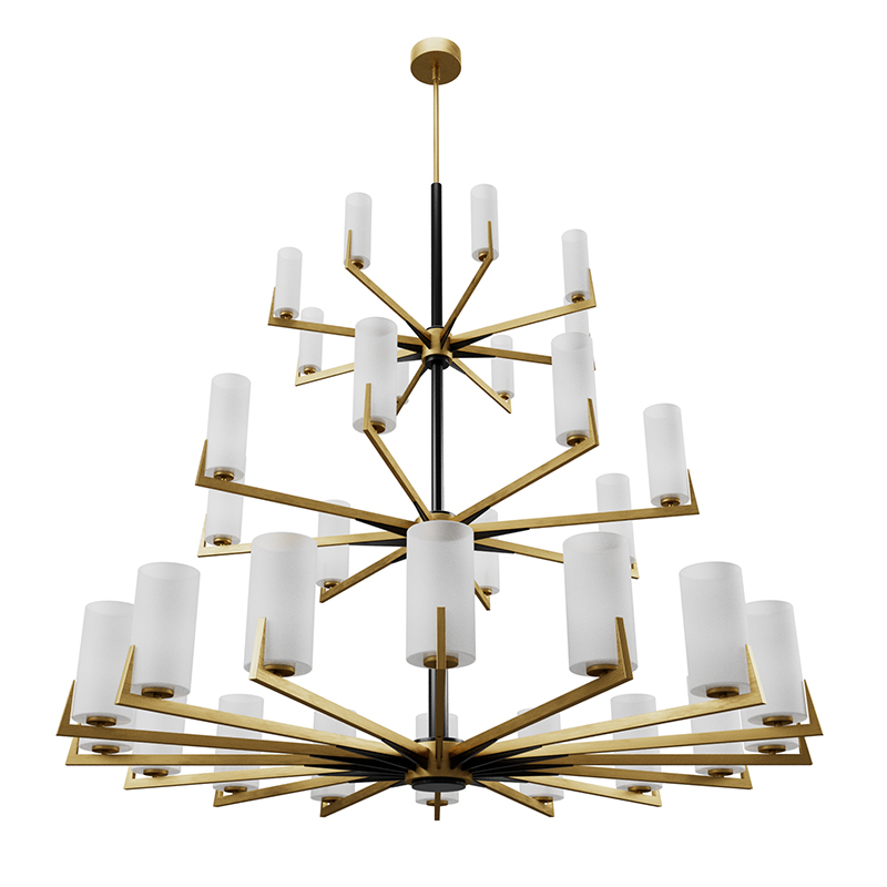 Большая люстра из латуни Brass Candle Латунь Белый Черный Большая люстра из латуни Brass Candle Латунь Белый Черный в Барнауле | Loft Concept