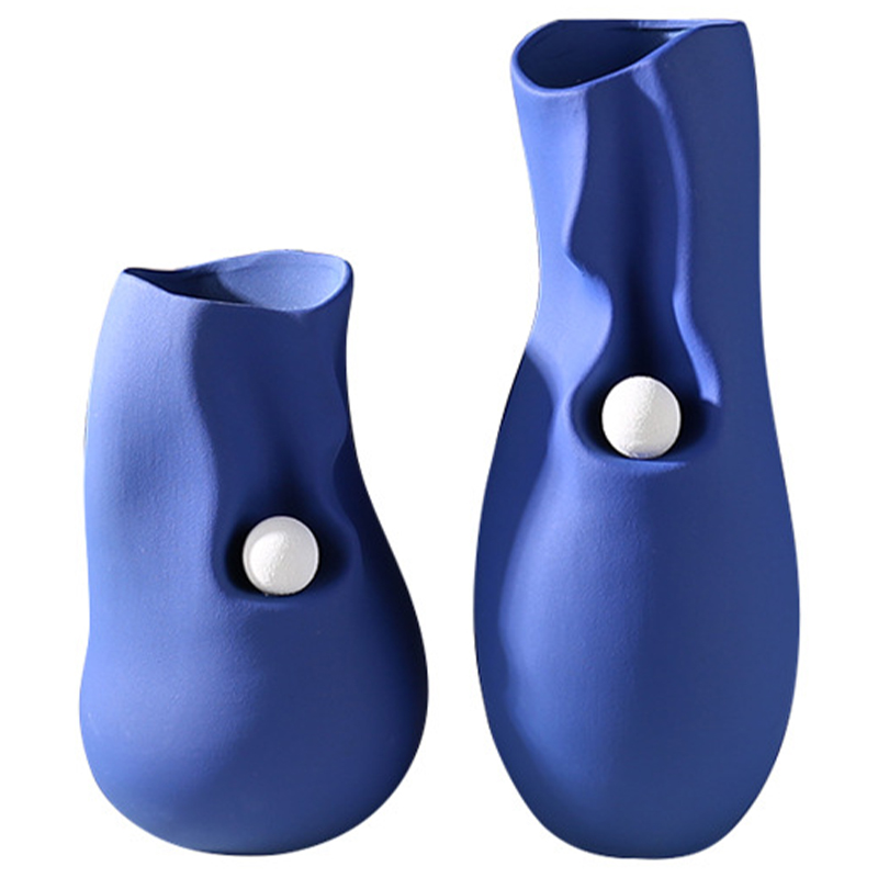 Ваза Molecule Collection Rhea Blue Vase Синий Белый Ваза Molecule Collection Rhea Blue Vase Синий Белый в Барнауле | Loft Concept