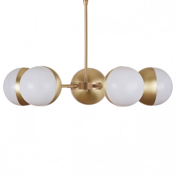 Подвесной светильник Copper Light Chandelier 5 Белый Латунь Подвесной светильник Copper Light Chandelier 5 Белый Латунь в Барнауле | Loft Concept