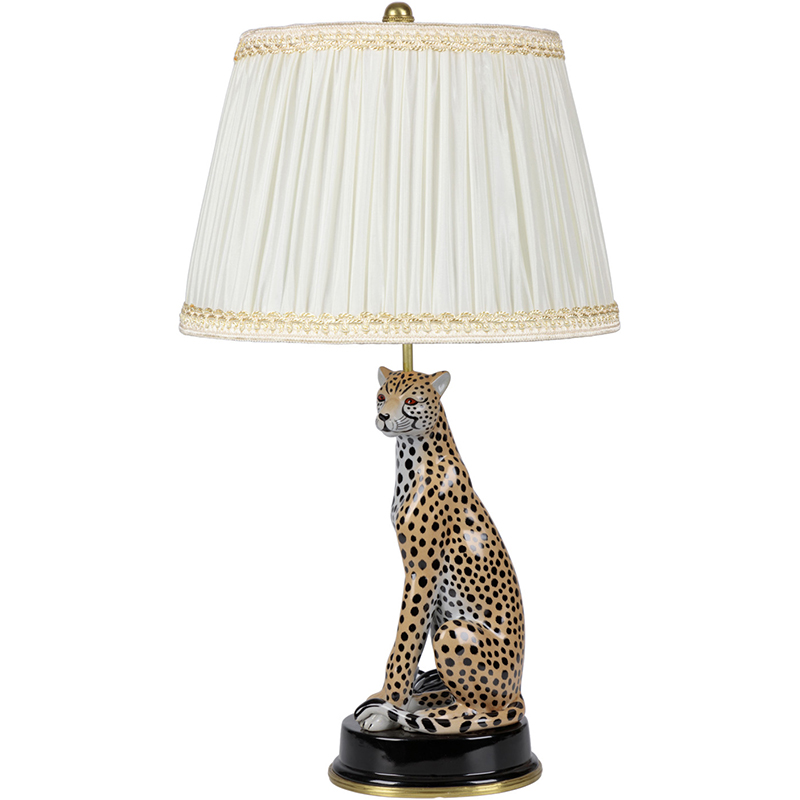 Настольная лампа с абажуром Leopard Table Lamp Кремовый Коричневый Черный Настольная лампа с абажуром Leopard Table Lamp Кремовый Коричневый Черный в Барнауле | Loft Concept