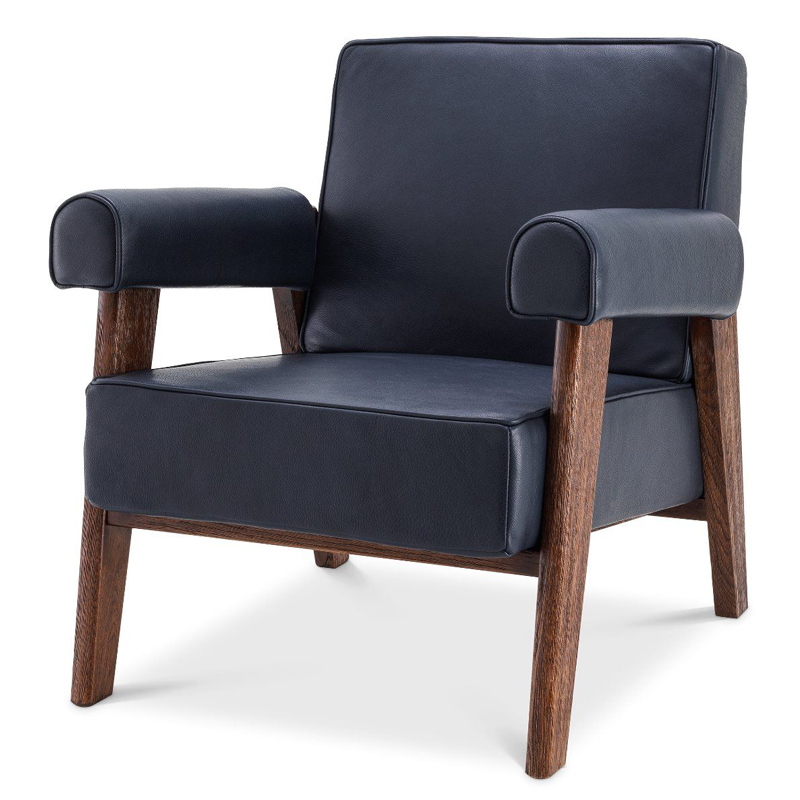 Кресло Eichholtz Chair Milo Коричневый Темно-синий Кресло Eichholtz Chair Milo Коричневый Темно-синий в Барнауле | Loft Concept