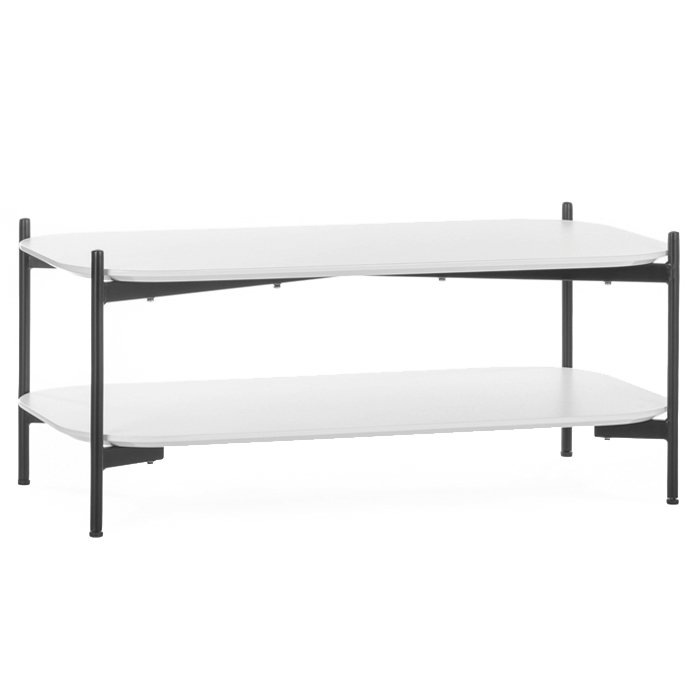 Кофейный стол two shelves WHITE Черный матовый Белый Кофейный стол two shelves WHITE Черный матовый Белый в Барнауле | Loft Concept