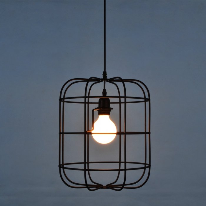 Подвесной светильник Loft Cage Barrel Черный Подвесной светильник Loft Cage Barrel Черный в Барнауле | Loft Concept