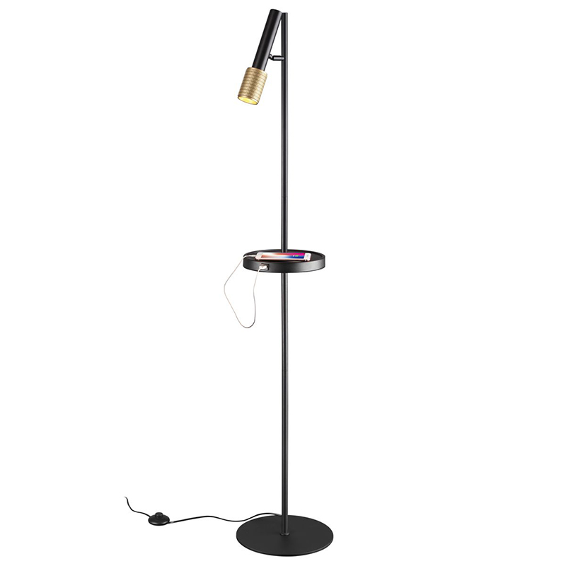 Торшер Eneko Floor Lamp Черный Золотой Торшер Eneko Floor Lamp Черный Золотой в Барнауле | Loft Concept