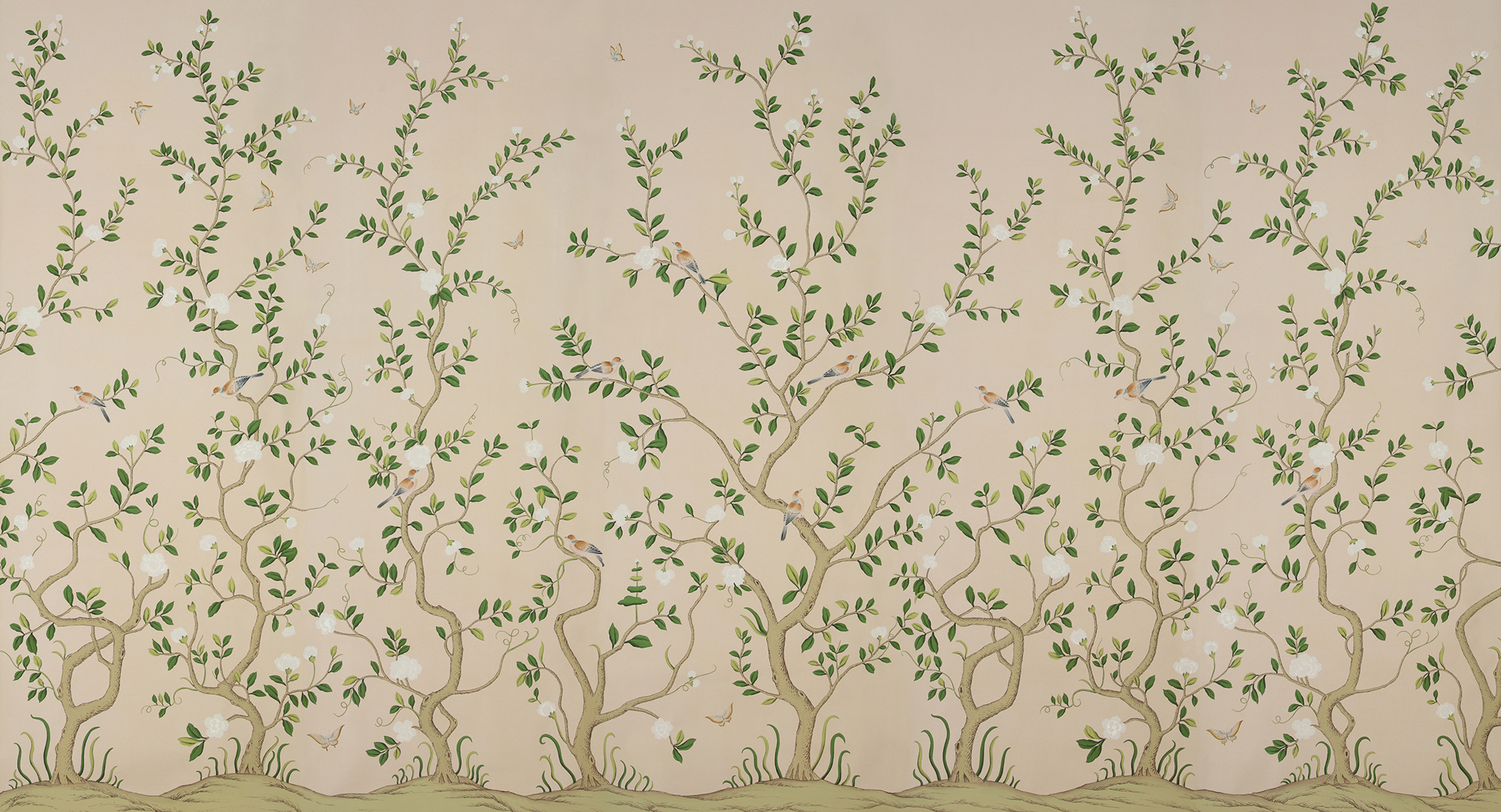 Обои ручная роспись Gustavian Garden Spring on Gentleman's Pink dyed paper Обои ручная роспись Gustavian Garden Spring on Gentleman's Pink dyed paper - постер Loft-Concept в Барнауле