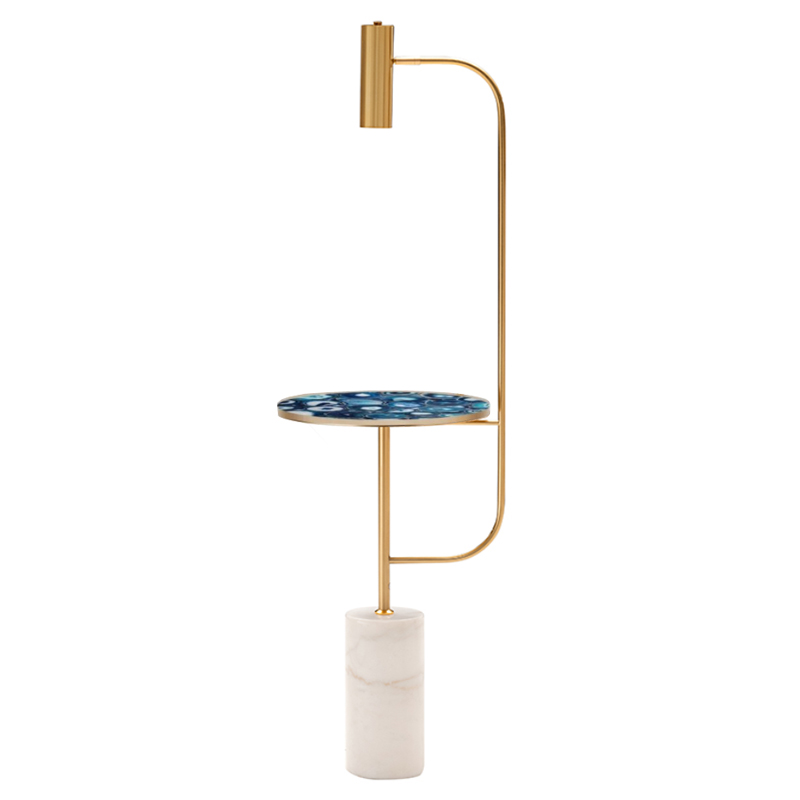 Торшер blue agate countertop FLOOR LAMP Латунь Белый Торшер blue agate countertop FLOOR LAMP Латунь Белый в Барнауле | Loft Concept