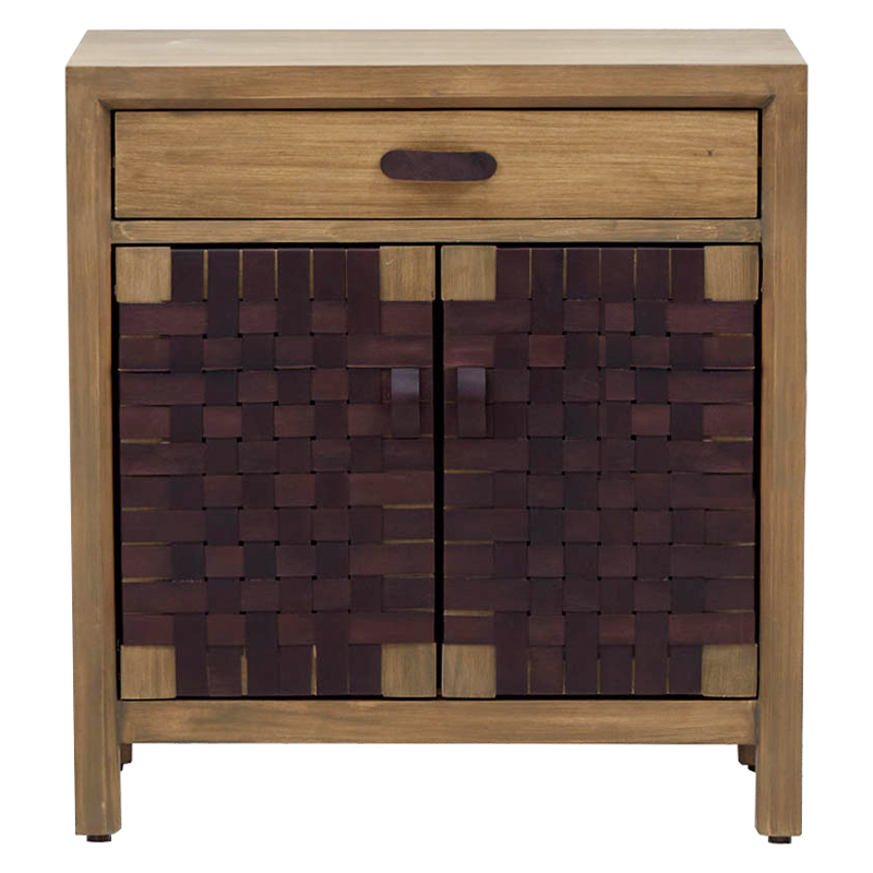 Комод Braided Leather Wood Chest of Drawers M Коричневый Древесина Комод Braided Leather Wood Chest of Drawers M Коричневый Древесина в Барнауле | Loft Concept
