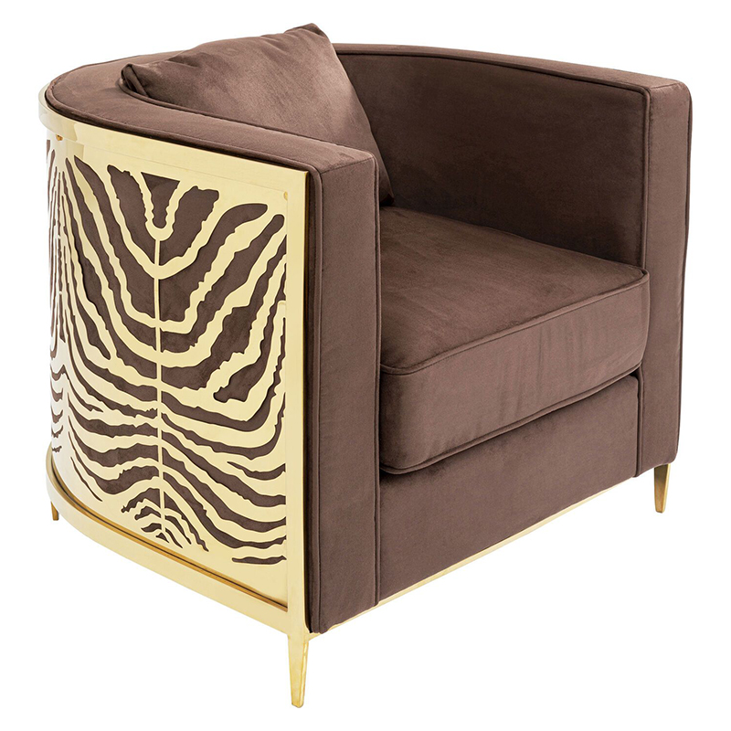 Дизайнерское кресло Velvet Ice Breaker Armchair Коричневый Золотой Дизайнерское кресло Velvet Ice Breaker Armchair Коричневый Золотой в Барнауле | Loft Concept